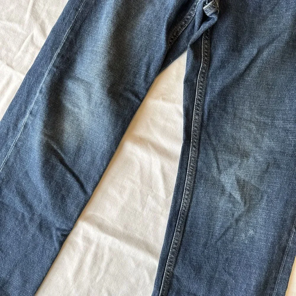 Old Navy Loose Straight Leg Jeans Boys‎ Size 14 Reg Blue Denim Adjustable Waist